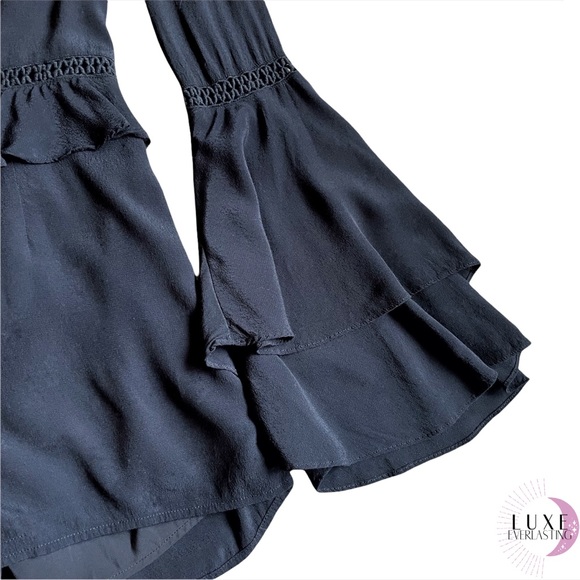 For Love & Lemons Emelia Romper Black Extra Small - Picture 6 of 9